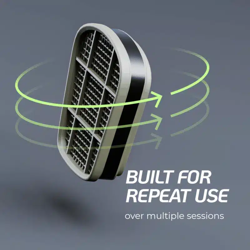 A ProDefend filter cartridge designed to be robust and built for repeat use over multiple work sessions.