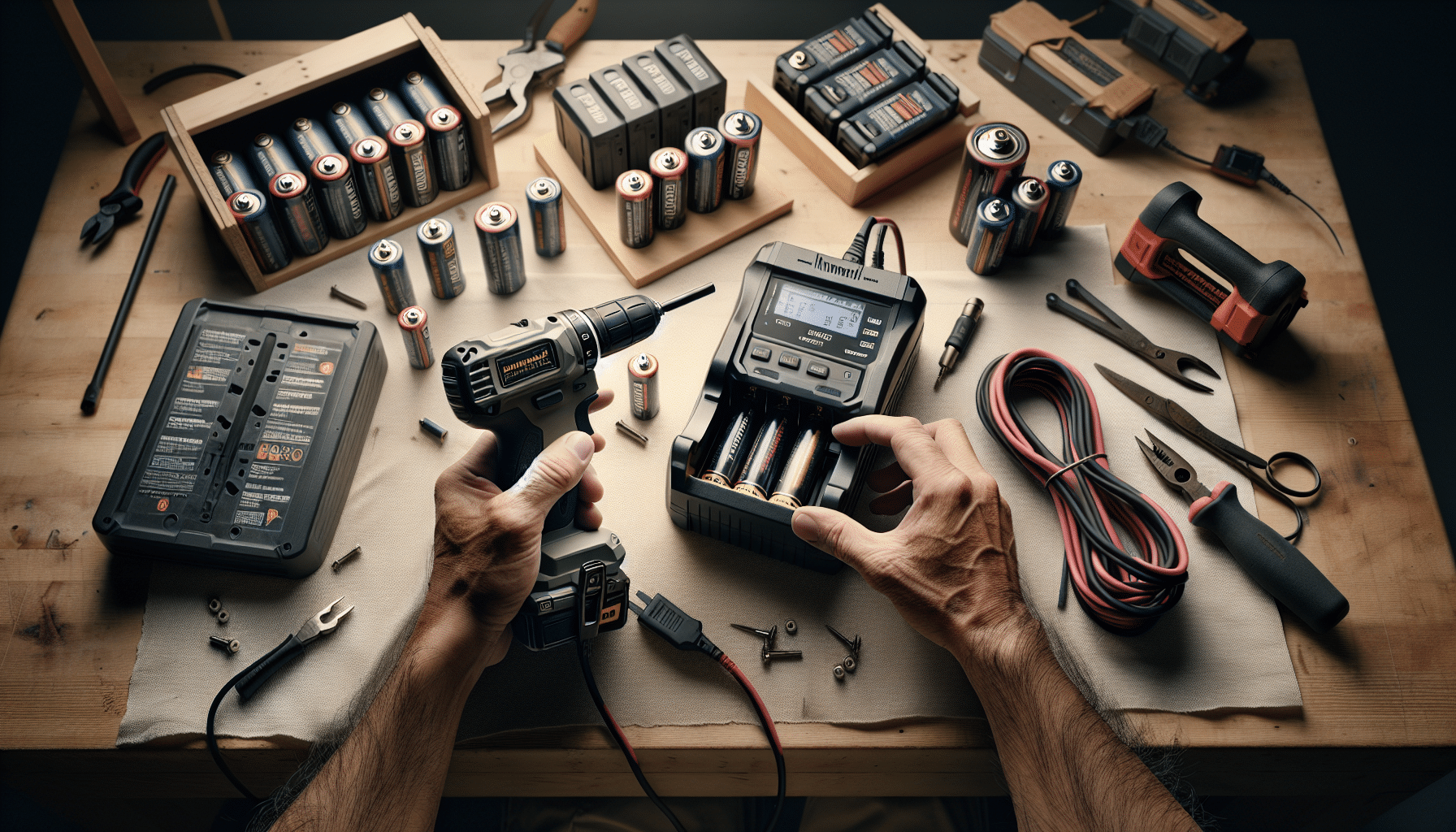 A hands-on comparison showing DIY and pro fast chargers for Makita tools on a workbench, underscoring charger safety and longevity.
