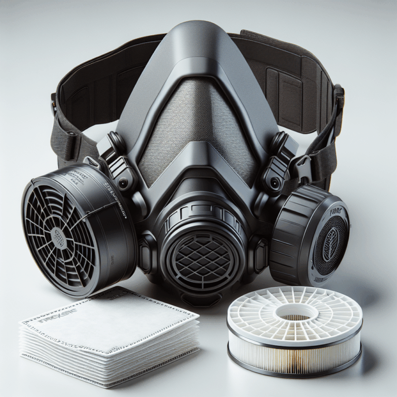 Close-up of Torxup CoreMask respirator on white background showing filters and design, best budget respirator UK for DIY.