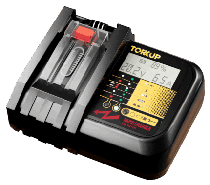 TorxupVoltGuard 6500 — 6.5A Rapid Charger for 14.4–20V Li-ion (Compatible with Makita® LXT)